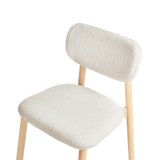 Conjunto de 2 cadeiras de jantar MILLS Bouclé Creme claro