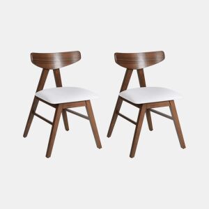 Conjunto de 2 cadeiras de jantar LACOTA Madeira Castanho escuroCinzento