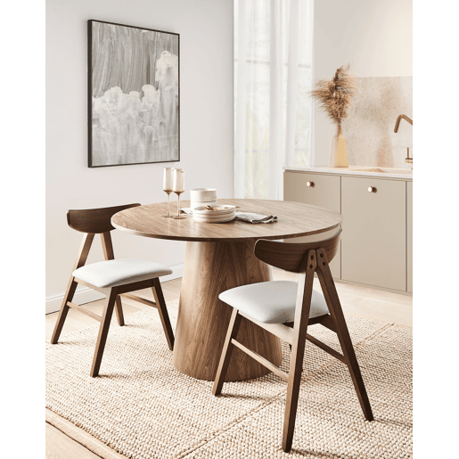 Conjunto de 2 cadeiras de jantar LACOTA Madeira Castanho escuroCinzento