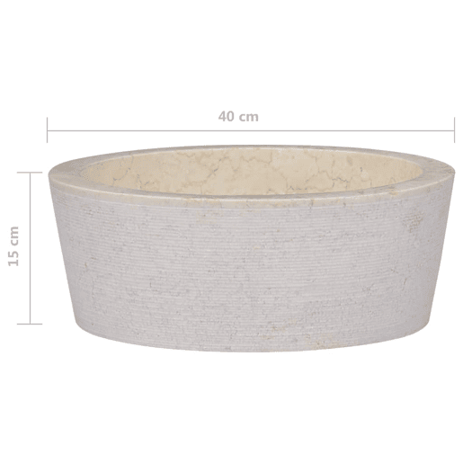 Lavatório - Lavabo - Pia de banheiro Ø40x15 mármore cor creme