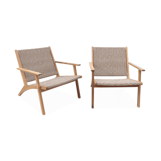 Cadeira reclináveis em madeira e resina, set de 2, Belize x2, Madeira, 62x78x67 cm