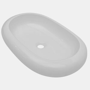 Lavatório - Lavabo - Pia de banheiro cerâmica 63 x 42 cm, forma oval  Branca