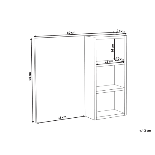Móvel de casa de banho suspenso com espelho JOINVILLE 60 cm 54 cm Mármore branco