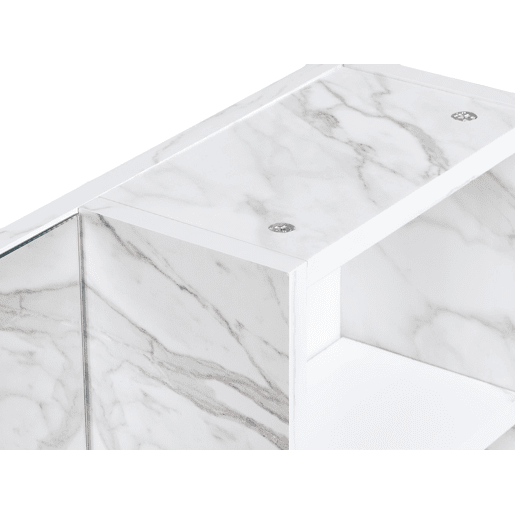 Móvel de casa de banho suspenso com espelho JOINVILLE 60 cm 54 cm Mármore branco