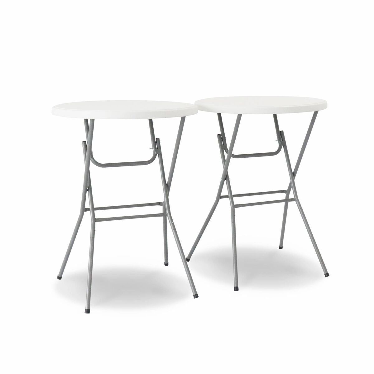 Mesa alta plegable, set de 2 blanco - 81x81x110 cm