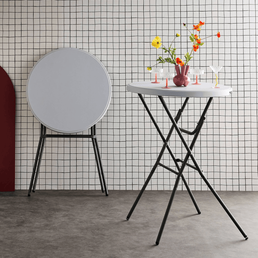 Mesa dobrável, set de 2, Gala x2, Branco, 81x81x110 cm