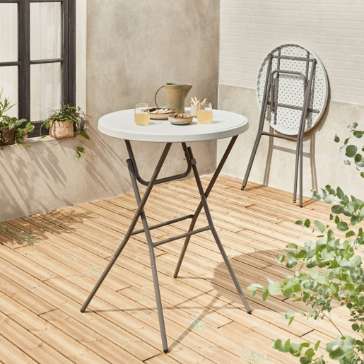 Mesa dobrável, set de 2, Gala x2, Branco, 81x81x110 cm