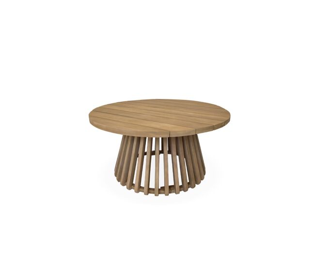Mesa de centro de jardín de madera, oviedo 80cm, natural, 80x80x40 cm