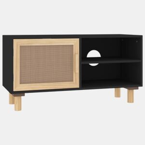 Móvel de TV - Modulo de TV - Armário de TV 80x30x40 cm pinho maciçovime natural preto