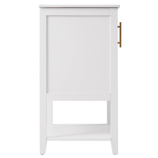 Móvel de casa de banho com lavatório em cerâmica - com arrumação - Branco (torneira não incluída)