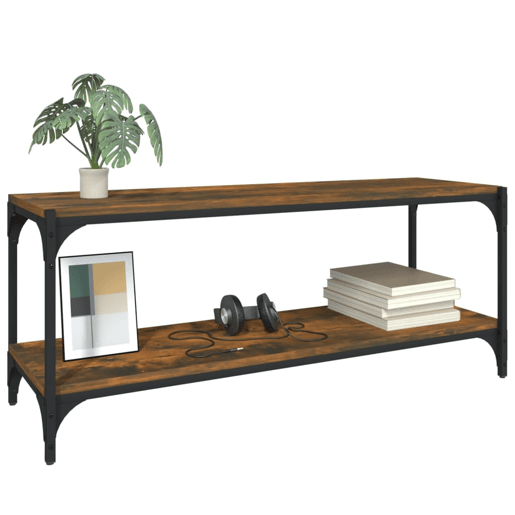 Móvel TV - Modulo de TV - Armário de TV 100x33x41 cm derivados madeiraaço cor carvalho fumado