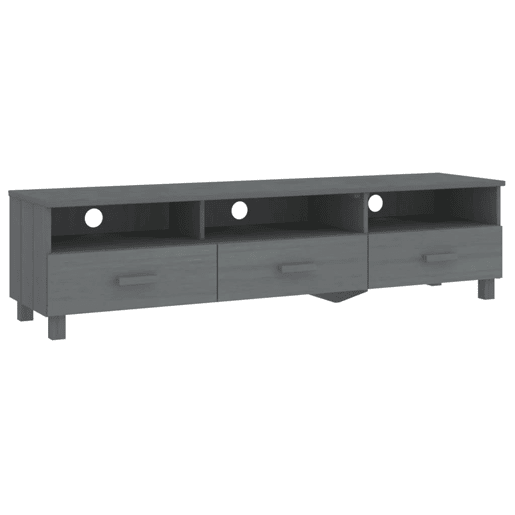 Móvel de TV - Modulo de TV - Armário de TV HAMAR 158x40x40 cm pinho maciço cinza-escuro