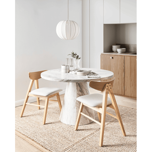 Conjunto de 2 cadeiras de jantar LACOTA Madeira Castanho claroCinzento