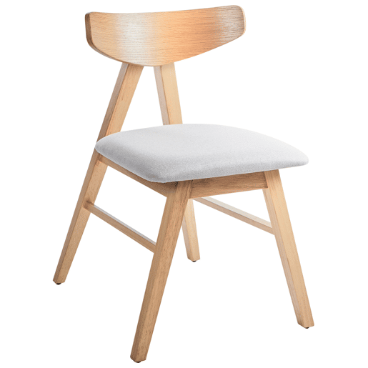 Conjunto de 2 cadeiras de jantar LACOTA Madeira Castanho claroCinzento
