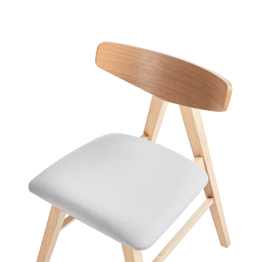 Conjunto de 2 cadeiras de jantar LACOTA Madeira Castanho claroCinzento