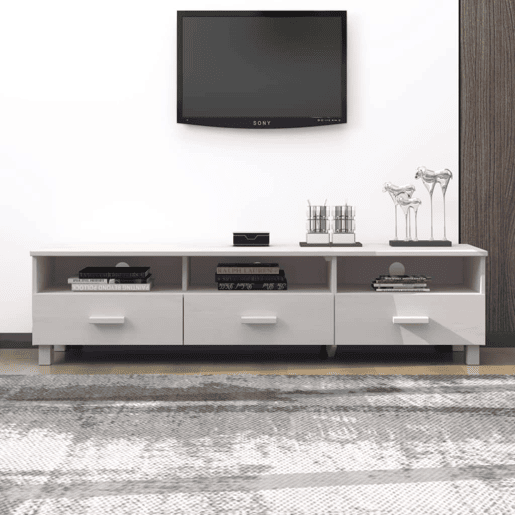 Móvel de TV - Modulo de TV - Armário de TV HAMAR 158x40x40 cm pinho maciço branco