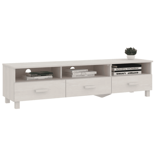 Móvel de TV - Modulo de TV - Armário de TV HAMAR 158x40x40 cm pinho maciço branco