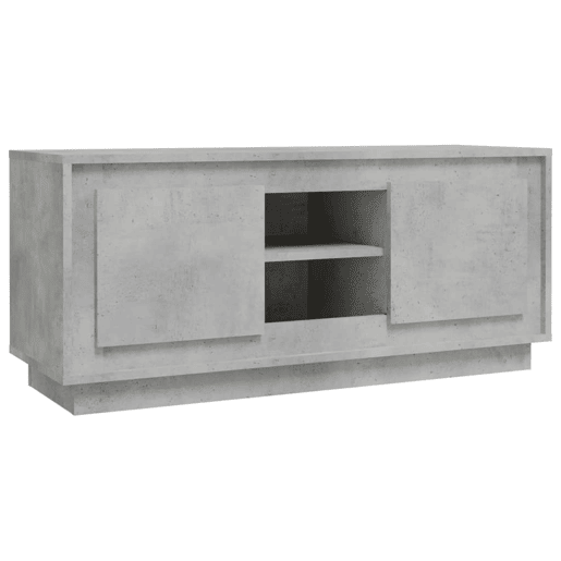 Móvel p TV, Armário de TV 102x35x45 cm madeira processada cinzento cimento