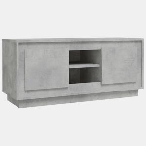 Móvel p TV, Armário de TV 102x35x45 cm madeira processada cinzento cimento