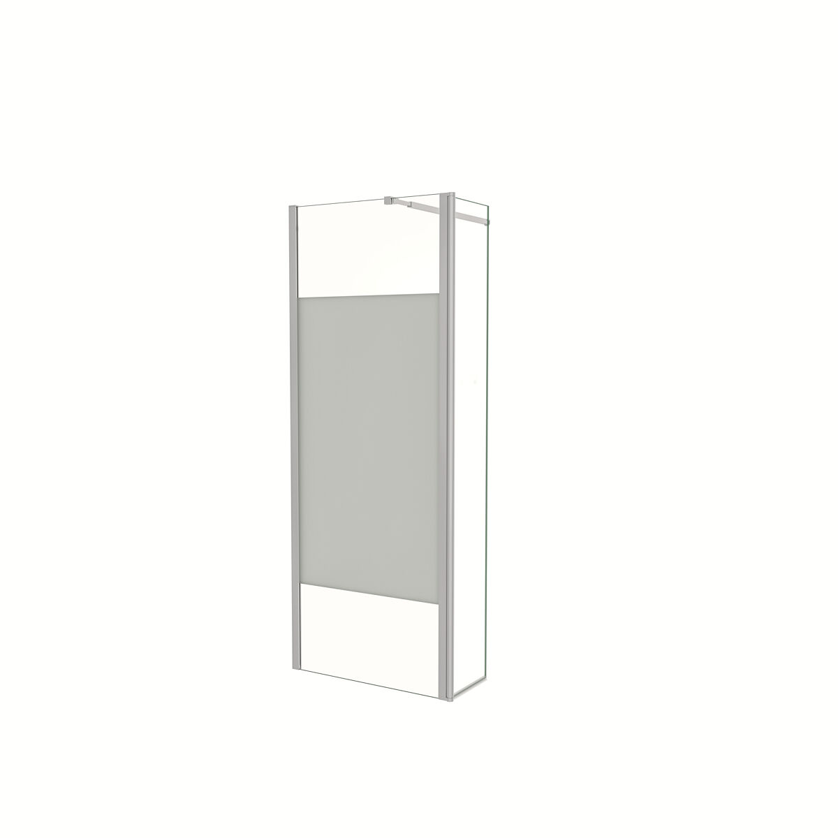 Mampara de ducha fija serigrafía central vidrio 8mm con película de seguridad a prueba de explosiones 2hojas [(113.9-115.9)+30]x200cm con barra 73-