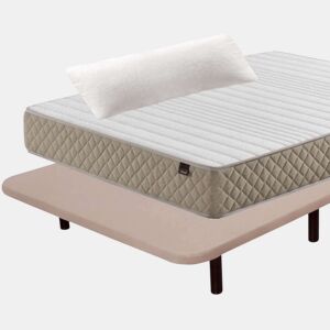 Pacote de Economia Deluxe Descanso Completo 150x190 cm (colchão + Base Estofada + Pés + Almofada)