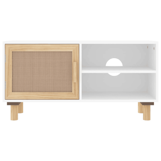 Móvel de TV - Modulo de TV - Armário de TV 80x30x40 cm pinho maciçovime natural branco