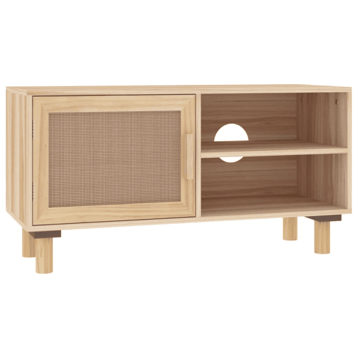 Móvel de TV - Modulo de TV - Armário de TV 80x30x40 cm pinho maciçovime natural castanho