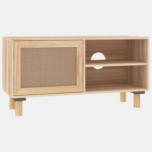 Móvel de TV - Modulo de TV - Armário de TV 80x30x40 cm pinho maciçovime natural castanho