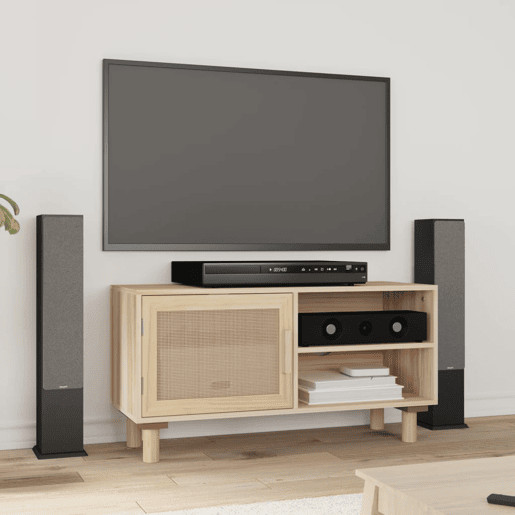 Móvel de TV - Modulo de TV - Armário de TV 80x30x40 cm pinho maciçovime natural castanho