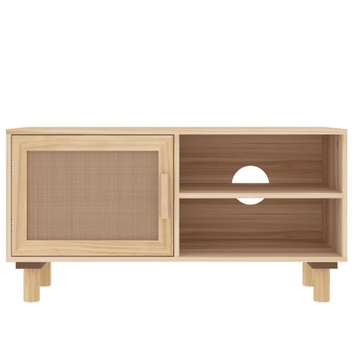 Móvel de TV - Modulo de TV - Armário de TV 80x30x40 cm pinho maciçovime natural castanho