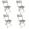 Conjunto de 4 cadeiras dobráveis u200Bu200Bpara exterior Greensboro, cor verde-oliva, em aço tratado resistente à ferrugem.