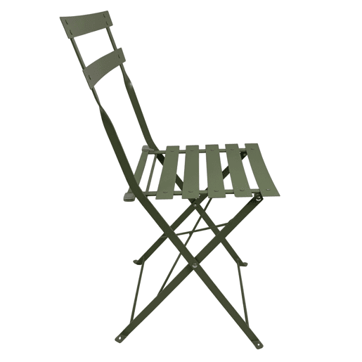Conjunto de 4 cadeiras dobráveis u200Bu200Bpara exterior Greensboro, cor verde-oliva, em aço tratado resistente à ferrugem. Conjunto de 4 cadeiras dobráveis u200Bu200Bpara exterior Greensboro, cor verde-oliva, em aço tratado resistente à ferrugem.