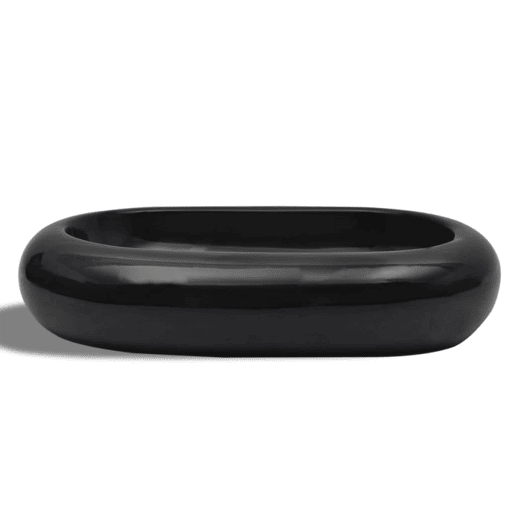 Lavatório - Lavabo - Pia de banheiro de cerâmica oval preto