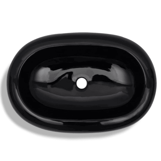 Lavatório - Lavabo - Pia de banheiro de cerâmica oval preto