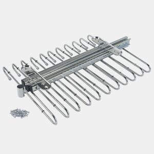 Guarda-roupa organizador de cabideiro expansível para calças com dupla automontagem em metal cromado