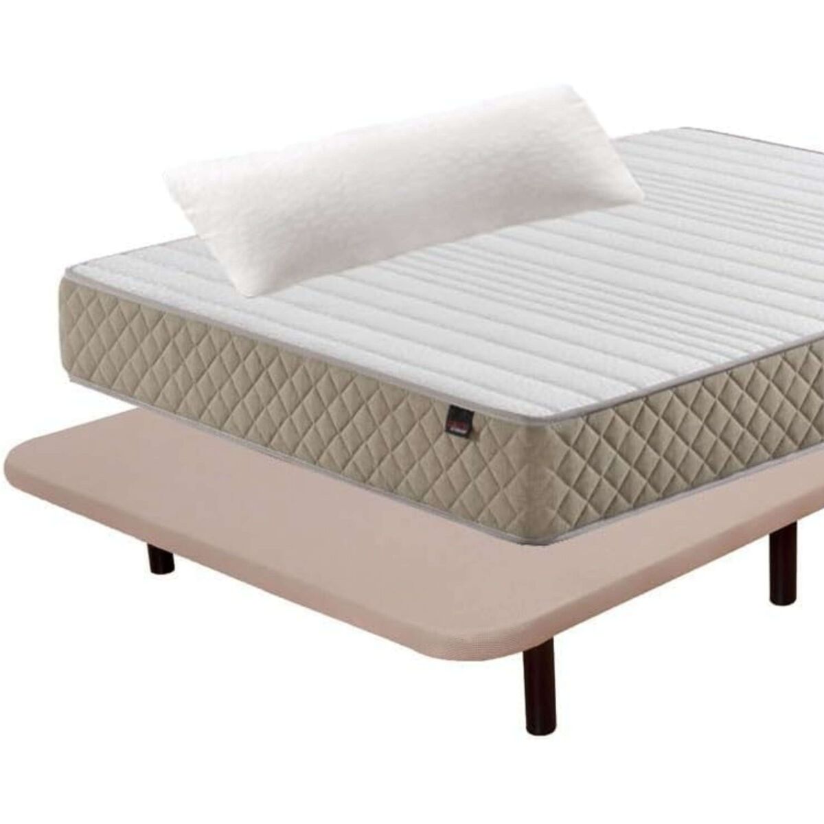 Pack Ahorro Colchón Base Tapizada Patas Almohada