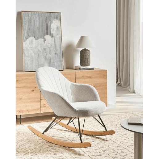 Poltrona de Baloiço SKALE Tecido Branco creme