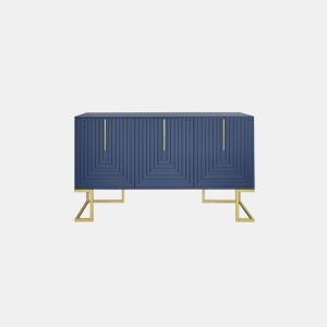 Cómoda alta com 3 portas em azul marinho padrão U H81L138T40