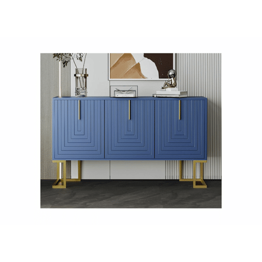 Cómoda alta com 3 portas em azul marinho padrão U H81L138T40