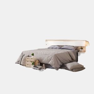 Quarto de casal estilo moderno Sahara e branco completo 150 cm