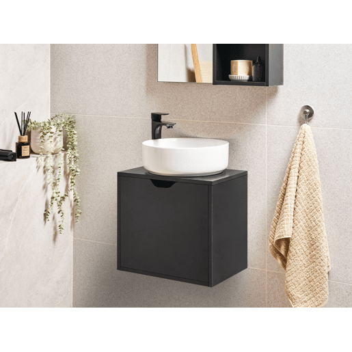 Móvel de casa de banho suspenso SUZANO 45 cm Preto
