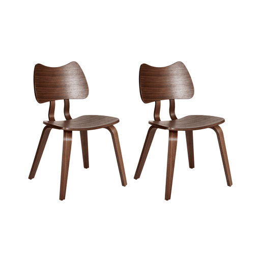 Conjunto de 2 cadeiras de jantar DIANA Madeira Castanho escuro