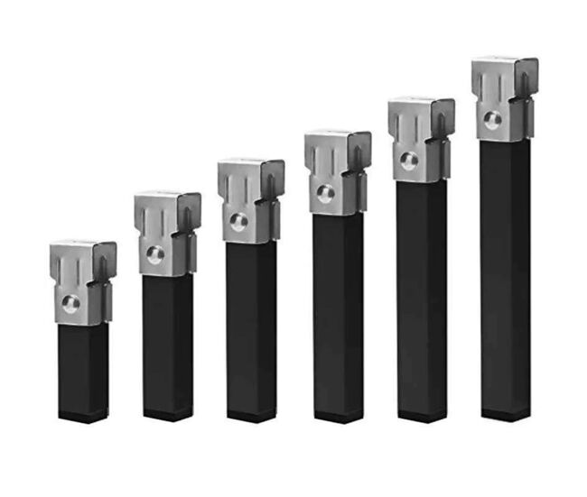 Juego de 4 o 6 patas cuadradas metálicas con abrazadera para somier tubo 30x30 mm disponible en varias medidas