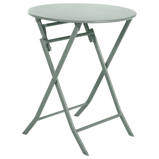 Greensboro Pacote de móveis dobráveis u200Bu200Bpara exterior, mesa redonda + 2 cadeiras de terraço de jardim, estilo contemporâneo, cor verde oliva