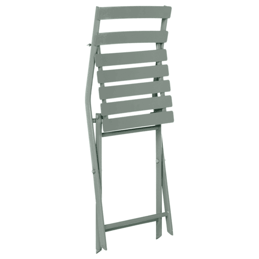 Greensboro Pacote de móveis dobráveis u200Bu200Bpara exterior, mesa redonda + 2 cadeiras de terraço de jardim, estilo contemporâneo, cor verde oliva