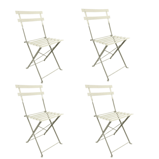 Conjunto de 4 cadeiras dobráveis u200Bu200BGreensboro bege para jardim e pátio.