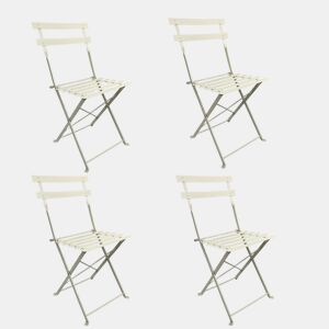 Conjunto de 4 cadeiras dobráveis u200Bu200BGreensboro bege para jardim e pátio.