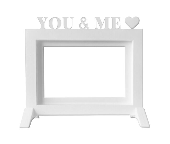 Well home - marco de fotos de mesa o pared / modelo ''you & me'' / tamaño del marco 24x22,5x1,5cm para fotos de 15x20 / color blanco