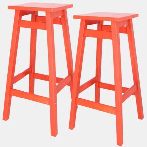 Well Home Conjunto de 2 Bancos 'Laira' em Madeira de Pinho Coral Alt.70cm