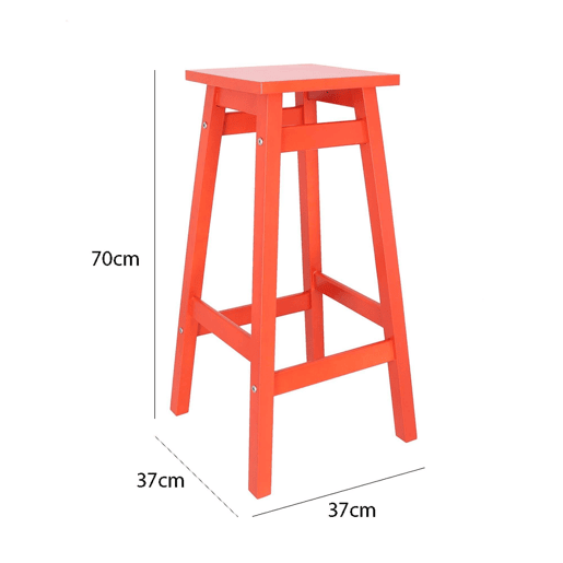 Well Home Conjunto de 2 Bancos 'Laira' em Madeira de Pinho Coral Alt.70cm